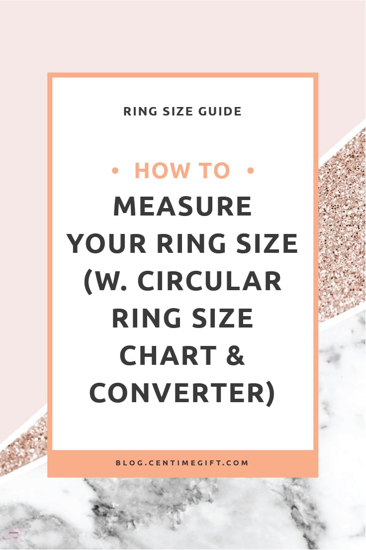 Measure the size of a ring and ring size chart