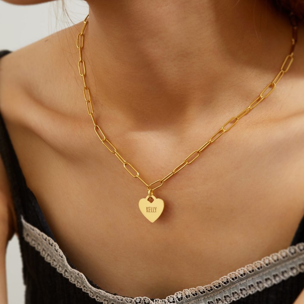 img src="namenecklace.png" alt="heart shaped name necklace in silver yellow or rose gold plating with chain"